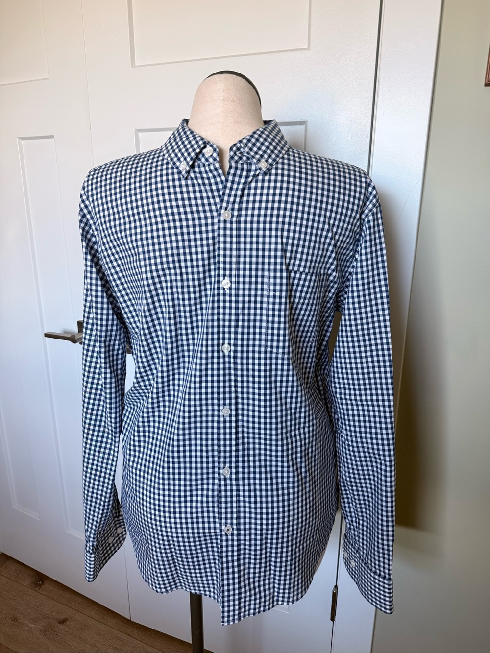 Beverly Hills Polo Club Navy & White Gingham Button-Down Shirt